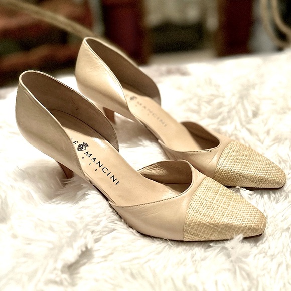 Rene Mancini Paris Neutral Taupe Tan Pump Size 9 - Picture 1 of 6